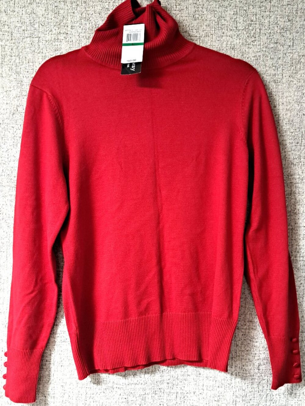 NICE NWT RED TURTLENECK LIGHTWEIGHT SWEATER RONNIE SALLOWAY SIZE LARGE STRETCHY